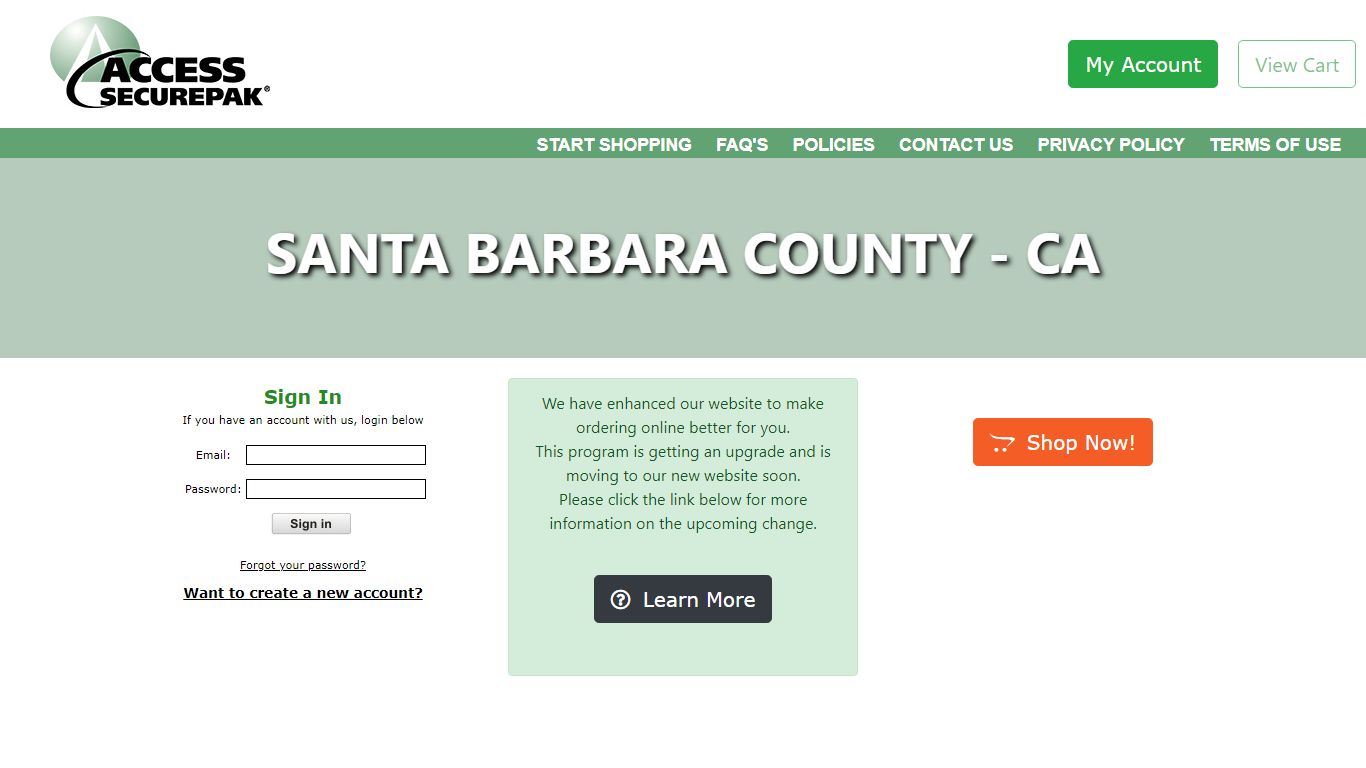 Santa Barbara County Package Program - CA - Access Securepak