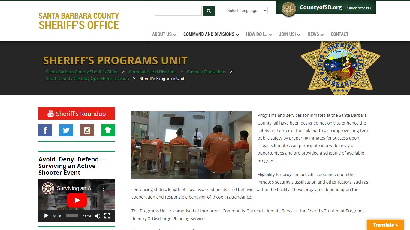 Sheriff's Programs Unit – Santa Barbara County Sheriff's Office